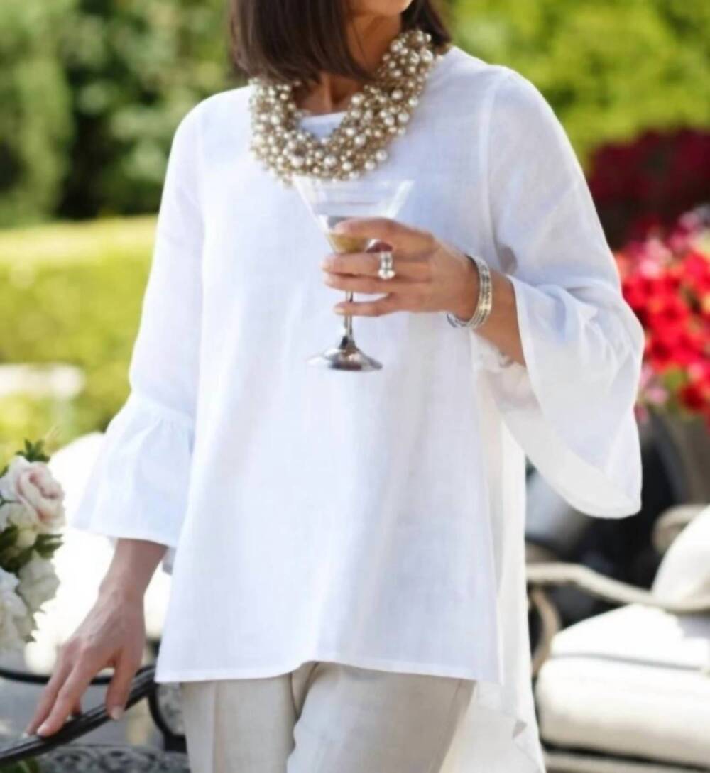 NEW CROWN LINEN bella top in white